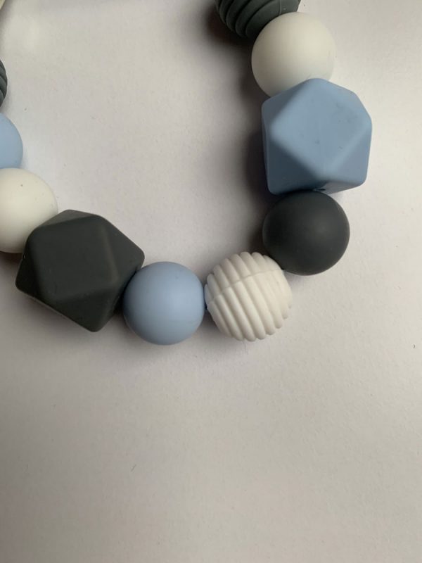 Speenkoord kralen – licht blauw wit licht grijs - Afbeelding 3
