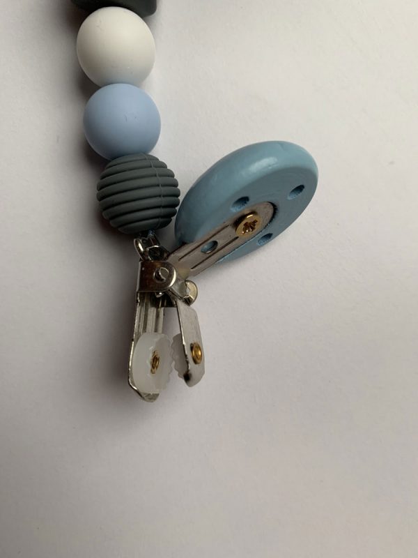 Speenkoord kralen – licht blauw wit licht grijs - Afbeelding 5