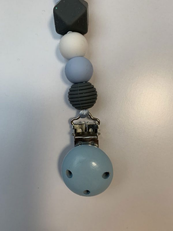 Speenkoord kralen – licht blauw wit licht grijs - Afbeelding 4
