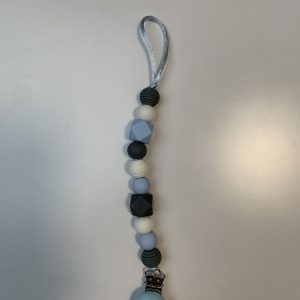 Speenkoord kralen – licht blauw wit licht grijs