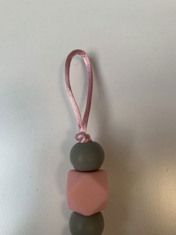 Speenkoord kralen - licht roze licht grijs - Afbeelding 4