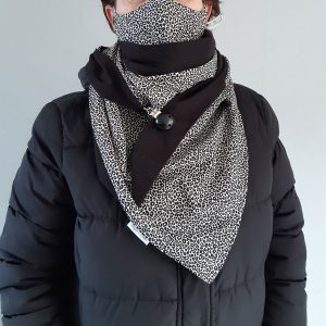 Wikkelsjaal panterprint zwart