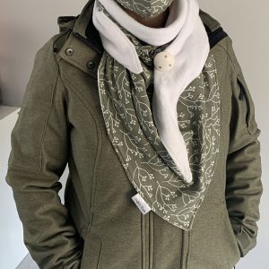 Wikkelsjaal oud groen twijgjes wit