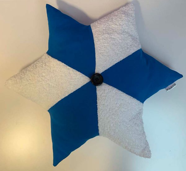 Kussen ster blauw wit - Afbeelding 2
