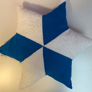 Kussen ster blauw wit