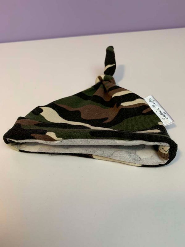 Babymuts met knoop camouflage - Afbeelding 4