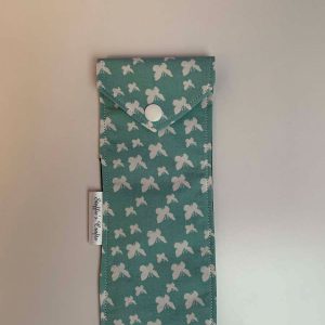 Tandenborstelzakje oud groen vlinders wit