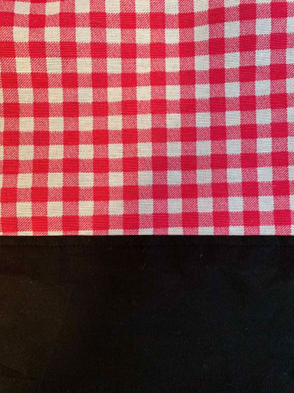 Tas met trektouwtjes zwart met boerenbont - Afbeelding 3