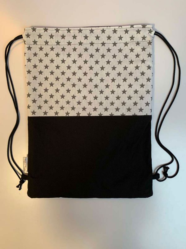 Tas met trektouwtjes zwart met ster