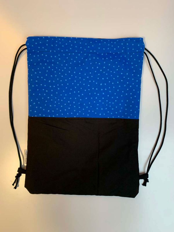 Tas met trektouwtjes zwart met kleur