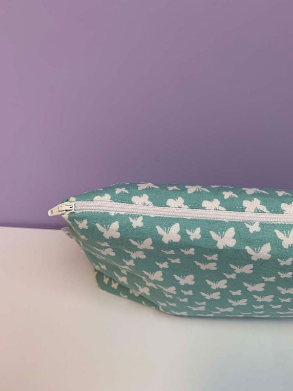 Toilettas oud groen vlinders wit - Afbeelding 2