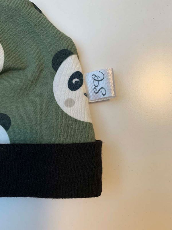 Muts zwart met panda oudgroen - Afbeelding 2