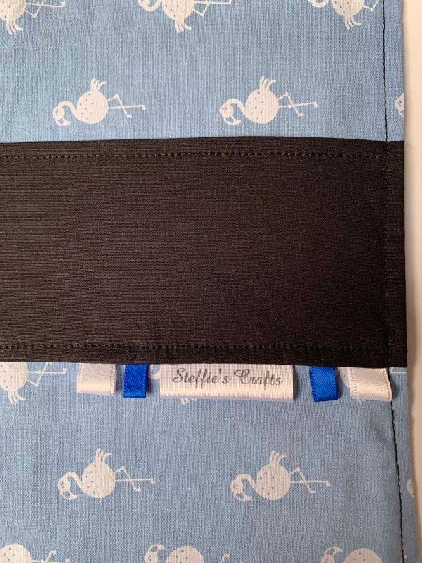 Placemat dubbelzijdig zwart blauw flamingo - Afbeelding 2
