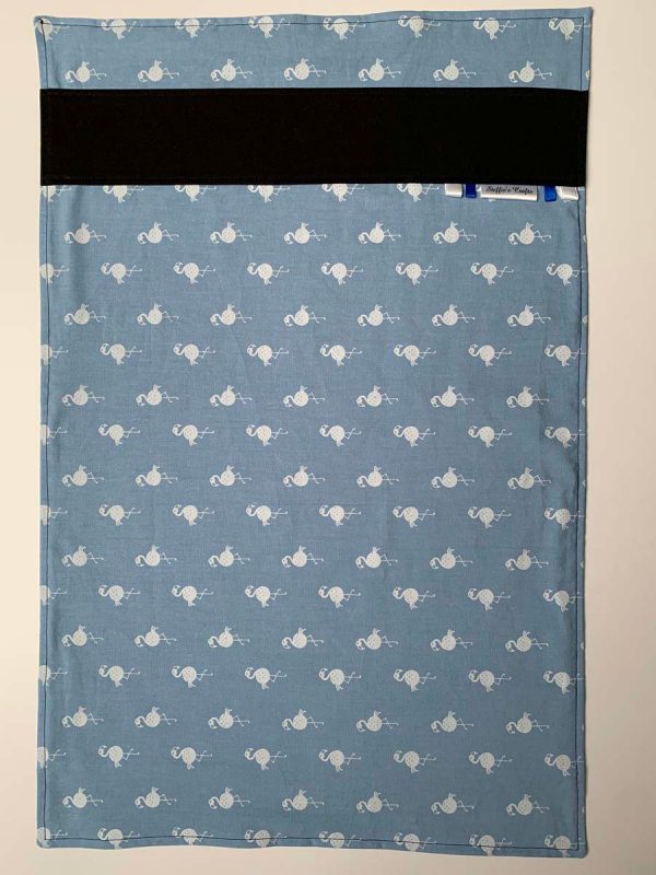 Placemat dubbelzijdig zwart blauw flamingo