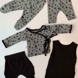 Setje grijs bloem zwart Nicu