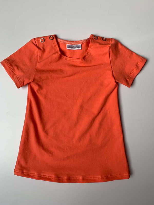 Jurkje met korte mouwen uni oranje