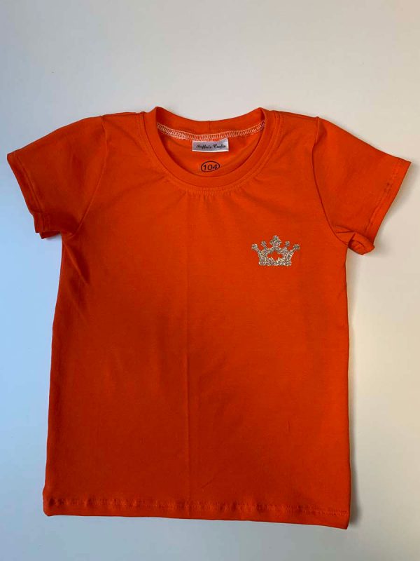 Shirt korte mouw uni oranje - Afbeelding 5