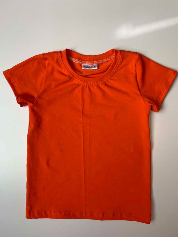 Shirt korte mouw uni oranje