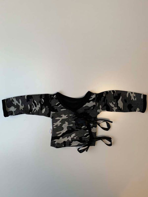 Nicu overslagtruitje camouflage zwart wit