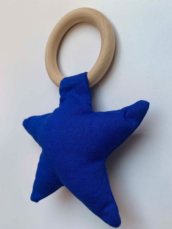 Rammelaar bijtring ster blauw - Afbeelding 2