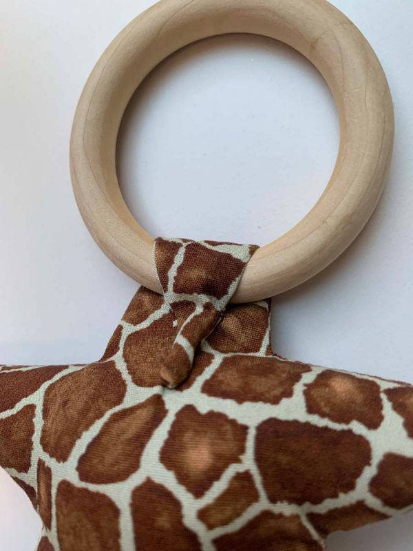 Rammelaar bijtring ster giraffenprint - Afbeelding 3