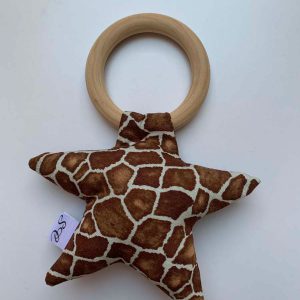 Rammelaar bijtring ster giraffenprint
