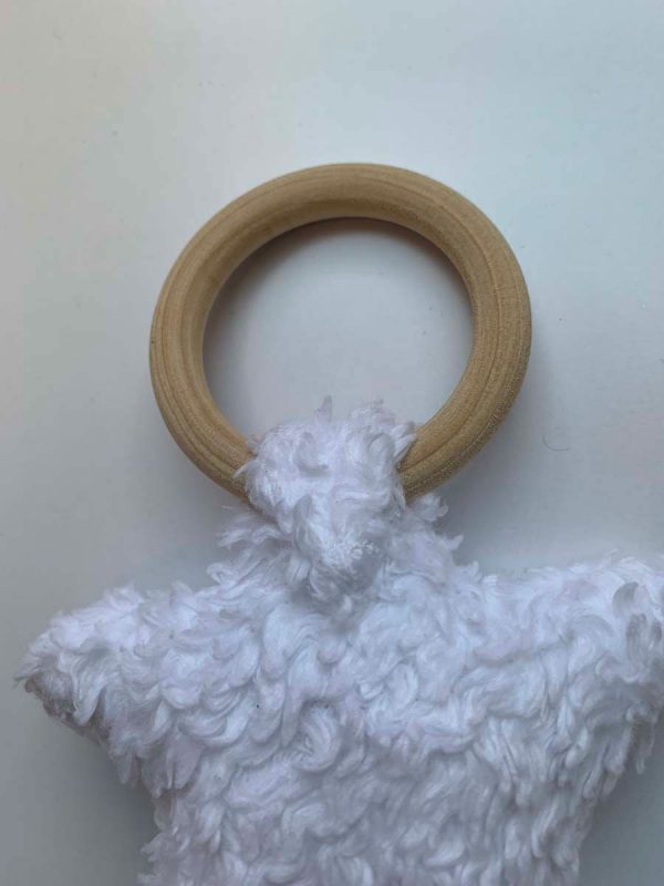 Rammelaar bijtring ster teddy wit - Afbeelding 3