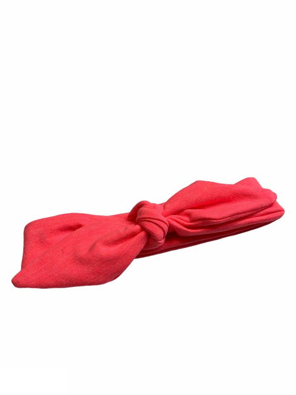 Knoophaarband met strik uni neon roze - Afbeelding 2