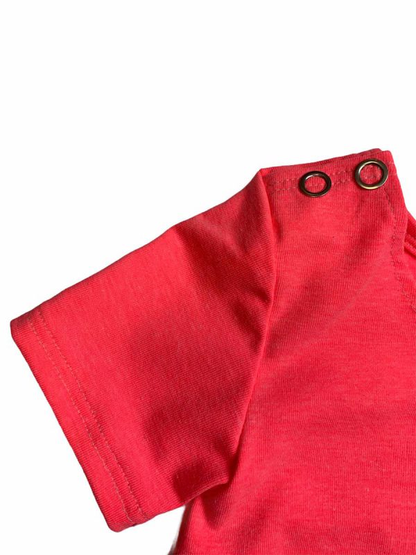 Jurkje met korte mouwen uni neon roze - Afbeelding 2