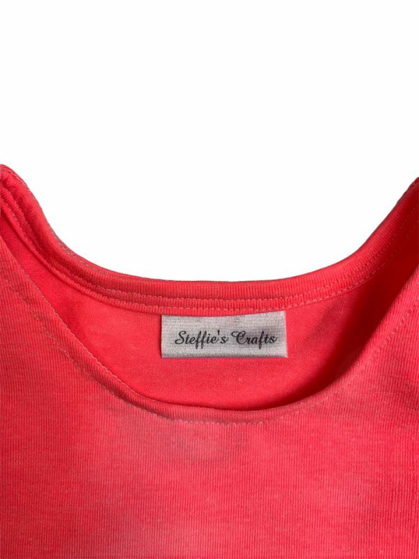 Jurkje met korte mouwen uni neon roze - Afbeelding 3