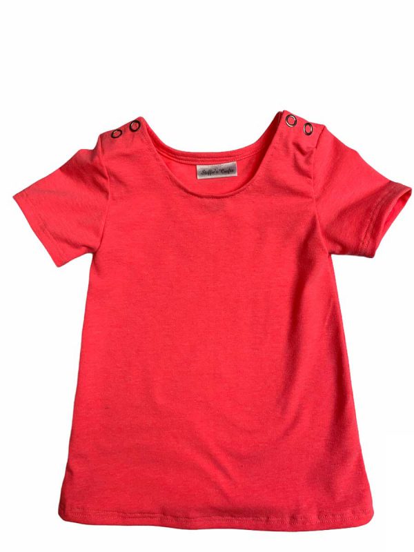 Jurkje met korte mouwen uni neon roze