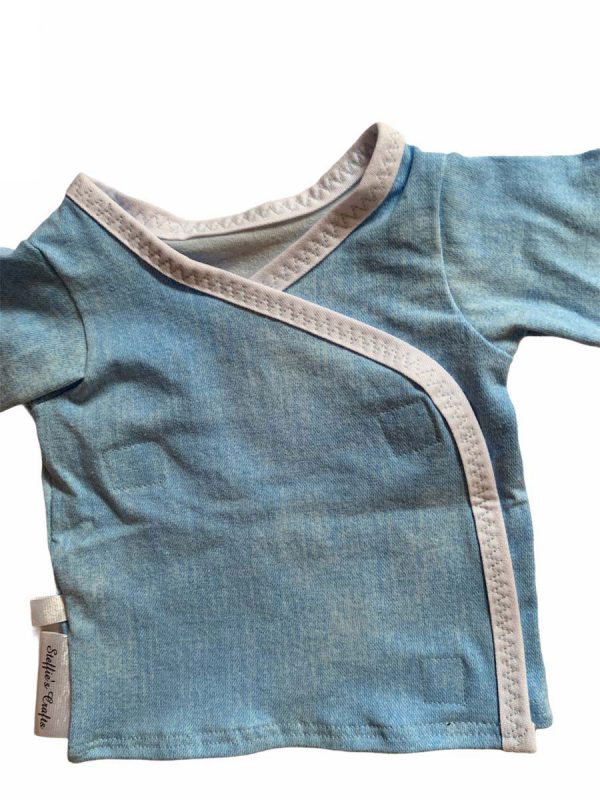 Nicu overslagtruitje uni jeans klittenband - Afbeelding 2