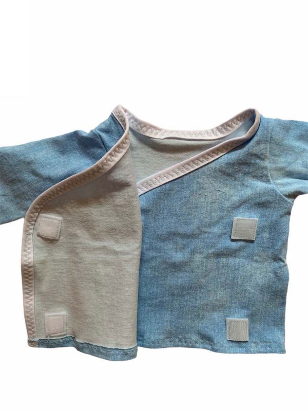Nicu overslagtruitje uni jeans klittenband - Afbeelding 3