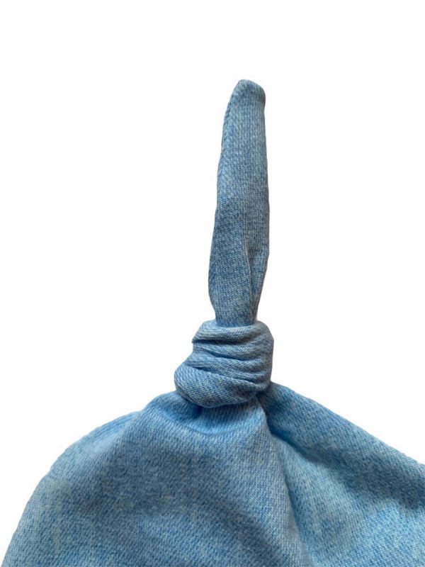 Babymuts met knoop uni jeans camouflage - Afbeelding 2
