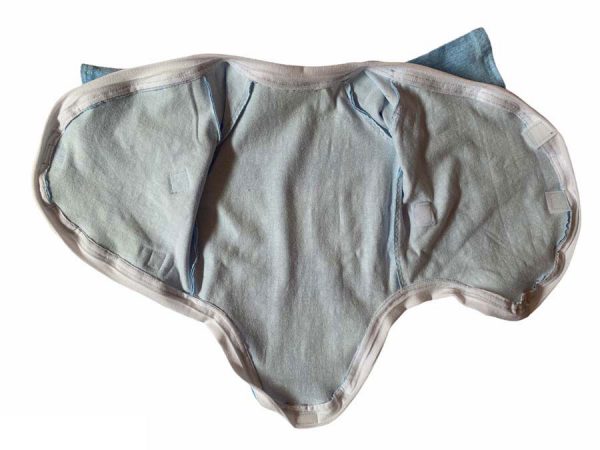 Nicu romper met lange mouwen uni jeans klittenband - Afbeelding 3
