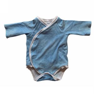 Nicu romper met lange mouwen uni jeans klittenband