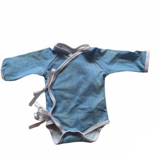 Nicu romper met lange mouwen uni jeans lint