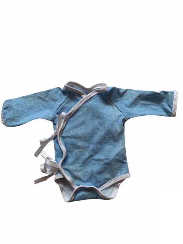 Nicu romper met lange mouwen uni jeans lint