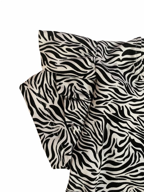 Shirt met ruffle korte mouw zebraprint - Afbeelding 2