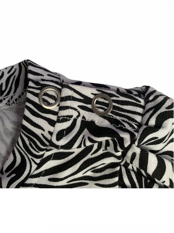 Shirt met ruffle korte mouw zebraprint - Afbeelding 3