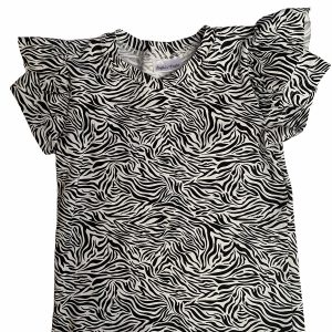 Shirt met ruffle korte mouw zebraprint