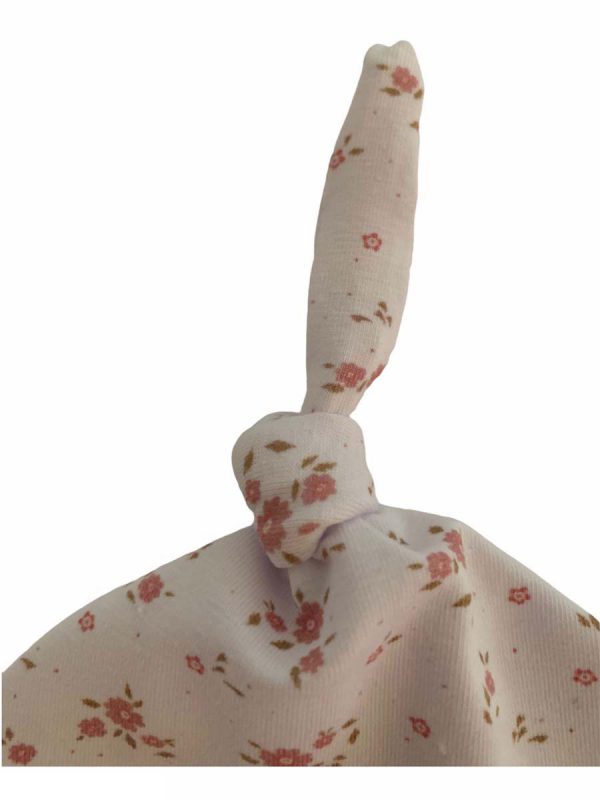 Babymuts met knoop bloemetjes - Afbeelding 3