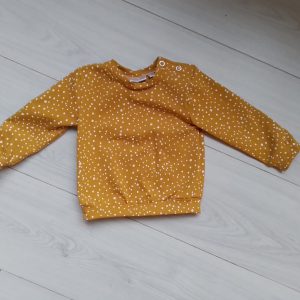 Shirt lange mouw okergeel met witte stip
