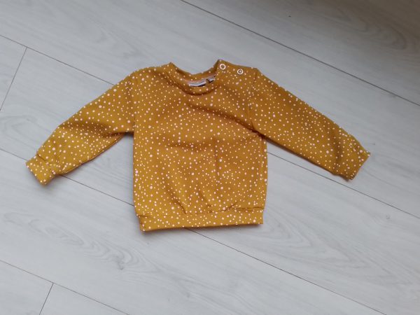 Shirt lange mouw okergeel met witte stip