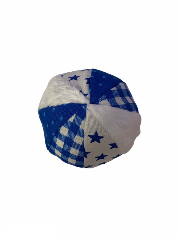 Bal stof patronen blauw wit - Afbeelding 2