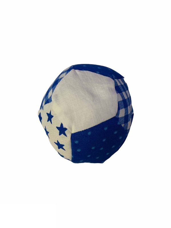 Bal stof voetbal patronen blauw wit - Afbeelding 2