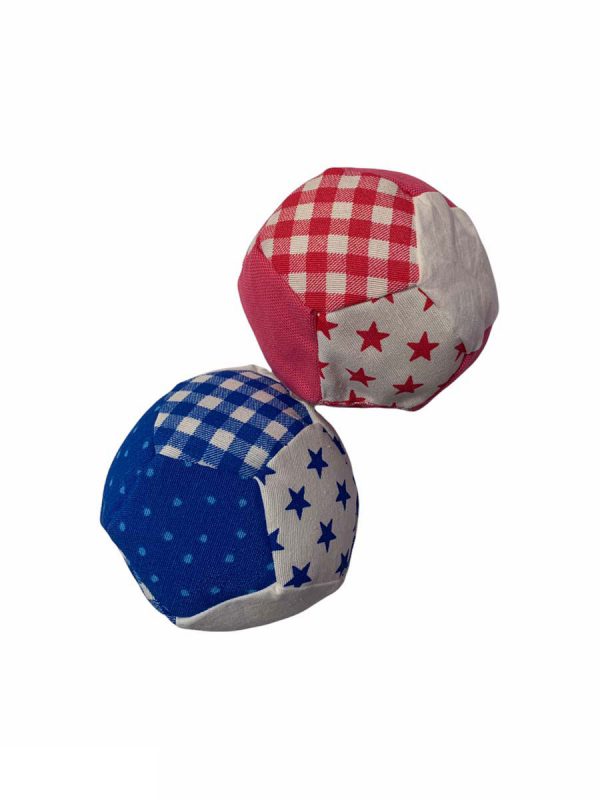 Bal stof voetbal patronen blauw wit - Afbeelding 3