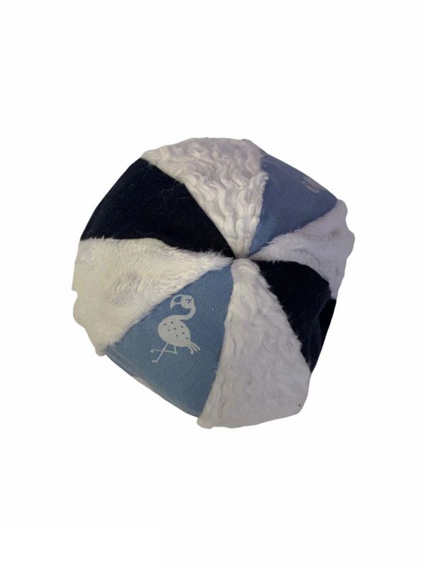 Bal stof donker blauw flamingo wit - Afbeelding 2