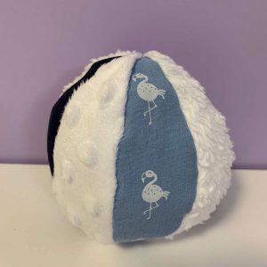 Bal stof donker blauw flamingo wit