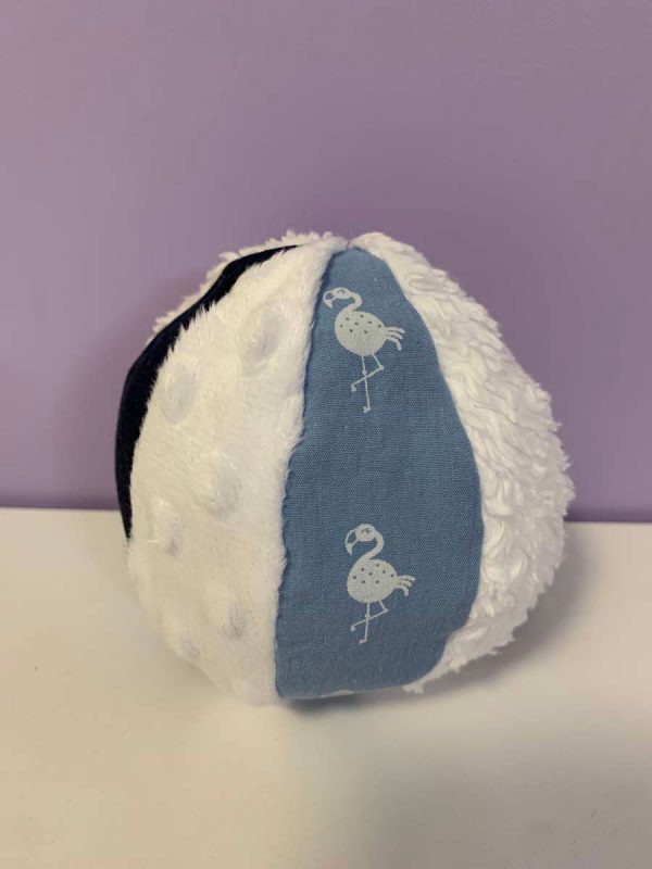 Bal stof donker blauw flamingo wit
